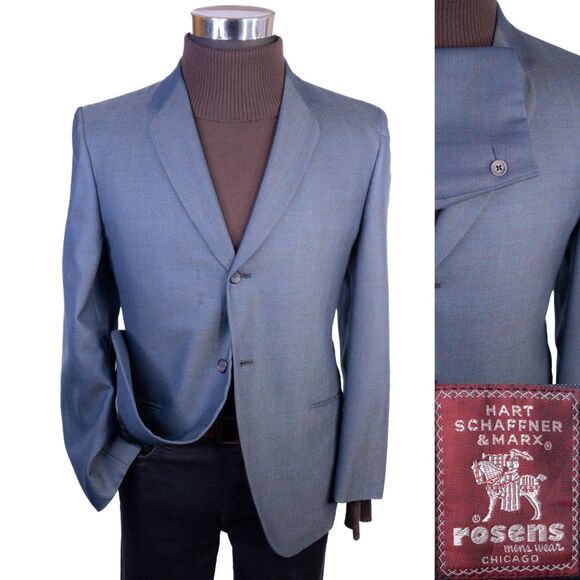 Hart Schaffner Marx ROSENS 38S One Button Sport Coat Jacket Blazer 2-Button Wool - Picture 1 of 14
